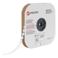 Attache Velcoin, Crochet, 3/4" dia., Adh&eacute;sif, Blanc Sidevic Inc.