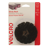 Fastener Coins, Hook & Loop, 5/8" Dia., Adhesive, Black Sidevic Inc.