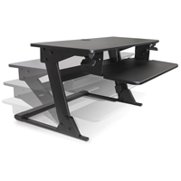 Goya Sit-Stand Workstation, Desktop Unit, 21" H x 35-2/5" W x 24" D, Black Sidevic Inc.