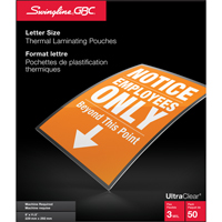 Swingline UltraClear Laminating Letter Pouches Sidevic Inc.