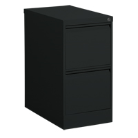 Vertical Filing Cabinet, Steel, 2 Drawers, 15-1/7" W x 25" D x 29" H, Black Sidevic Inc.