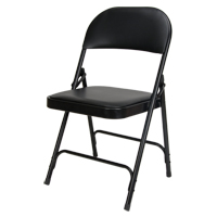 Chaise pliante rembourr&eacute;e en vinyle, Acier, Noir, Capacit&eacute; 300 lb Sidevic Inc.