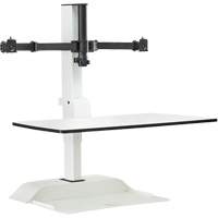 Soar Sit/Stand Electric Desk with Dual Monitor Arm, Desktop Unit, 37-1/4" H x 27-3/4" W x 22" D, White Sidevic Inc.