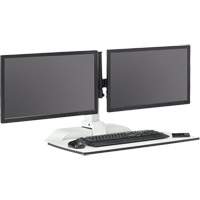 Soar Sit/Stand Electric Desk with Dual Monitor Arm, Desktop Unit, 37-1/4" H x 27-3/4" W x 22" D, White Sidevic Inc.