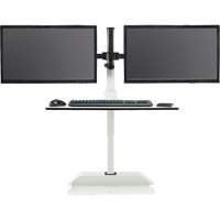 Soar Sit/Stand Electric Desk with Dual Monitor Arm, Desktop Unit, 37-1/4" H x 27-3/4" W x 22" D, White Sidevic Inc.