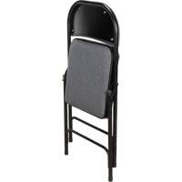 Deluxe Fabric Padded Folding Chair, Steel, Grey, 300 lbs. Weight Capacity Sidevic Inc.