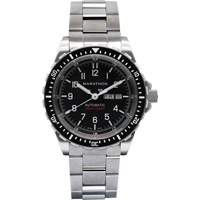 Tr&egrave;s grande montre automatique avec jour/date avec bracelet en acier inoxydable, Num&eacute;rique, &agrave; piles, 46 mm, Argent Sidevic Inc.