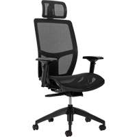 Chaise &agrave; dossier moyen avec m&eacute;canisme &agrave; basculement synchronis&eacute; &agrave; d&eacute;tection de poids Format+, Mailles, Noir, Capacit&eacute; 300 lb Sidevic Inc.
