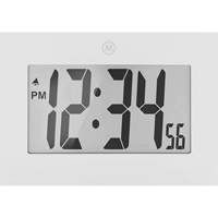 Horloge &agrave; grand cadre, Num&eacute;rique, &agrave; piles, 9" la x 1" p x 6,5" h, Blanc Sidevic Inc.