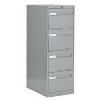 Classeur vertical &agrave; poign&eacute;es encastr&eacute;es, 4 tiroirs, 18.15" la x 26.56" p x 52" h, Gris Sidevic Inc.