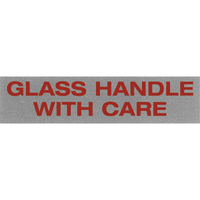 "Glass Handle with Care" Special Handling Labels, 5" L x 2" W, Black on Red Sidevic Inc.
