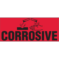"Corrosive" Special Handling Labels, 5" L x 2" W, Black on Red Sidevic Inc.