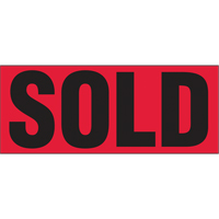 "Sold" Special Handling Labels, 5" L x 2" W, Black on Red Sidevic Inc.
