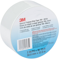 General Purpose Vinyl Tape 764, 48 mm (2") W x 32.9 m (108') L, White Sidevic Inc.