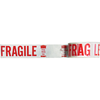 Ruban imprim&eacute; bilingue – Fragile ce c&ocirc;t&eacute; en haut, Rouge/blanc Sidevic Inc.
