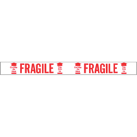 Ruban imprim&eacute; bilingue – Fragile ce c&ocirc;t&eacute; en haut, Rouge/blanc Sidevic Inc.