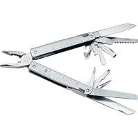 SwissTool Multi-Tool with Lockable Blade, Metal, Metal Handle, 155 mm L, 26 Functions, 0.7 lbs. Sidevic Inc.