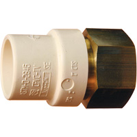 Threaded Pipe Adapter, Hub x FPT, 1" Dia., Brass/CPVC Sidevic Inc.