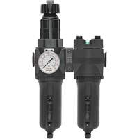 Filtre/r&eacute;gulateur + filtre coalescent drain manuel avec bol en m&eacute;tal Modulair 400, 1/4" NPT, 200 psi, Capacit&eacute; de 9,1 oz liq. Sidevic Inc.