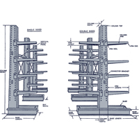 Cantilever Bar-Stock Racking - Regular-Duty, Single Sided, 14" Arm, 36" W x 84" H Sidevic Inc.