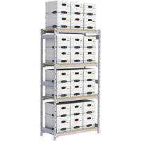 Wide Span Record Storage Shelving, Steel, 4 Shelves, 42" W x 18" D x 84" H Sidevic Inc.
