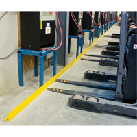 Rails protecteurs arr&ecirc;ts de charge avec ancrage au sol, Acier, 48" lo x 5" h, Jaune Sidevic Inc.