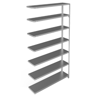 Shelving Unit, Galvanized Steel, Slotted Angle, 300 lbs. Capacity, 48" W x 84" H x 12" D Sidevic Inc.