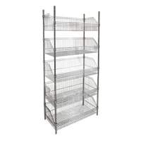 Wire Basket Shelving Unit, 5 Tiers, 48" W x 74" H x 24" D Sidevic Inc.