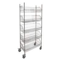 Wire Basket Shelving Cart, 5 Tiers, 36" W x 80" H x 18" D Sidevic Inc.