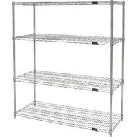 Heavy-Duty Chromate Wire Shelving, 4 Tiers, 30" W x 54" H x 18" D Sidevic Inc.