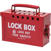 Portable Metal Lock Box, Red Sidevic Inc.