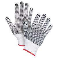 Double-Sided Dotted String Knit Gloves, Poly/Cotton, Double Sided, 7 Gauge, Small Sidevic Inc.