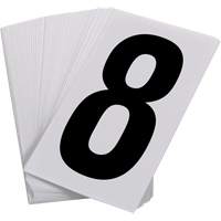 Num&eacute;ros autocollants, 8, 3-1/2" h, Noir sur blanc Sidevic Inc.