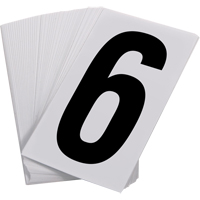 Num&eacute;ros autocollants, 6, 3-1/2" h, Noir sur blanc Sidevic Inc.