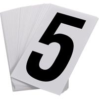 Num&eacute;ros autocollants, 5, 3-1/2" h, Noir sur blanc Sidevic Inc.