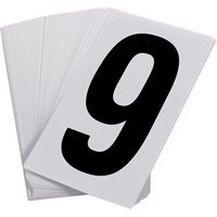 Num&eacute;ros autocollants, 9, 3-1/2" h, Noir sur blanc Sidevic Inc.