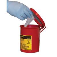 Mini bidons pour d&eacute;chets huileux pour dessus d'&eacute;tabli, Homologu&eacute; FM, 0,45 gal. US, Rouge Sidevic Inc.