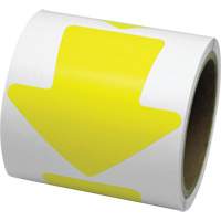 D&eacute;calcomanie en couleur pour le marquage des planchers, Fl&egrave;che, 4" lo x 4" la, Jaune, Vinyle Sidevic Inc.