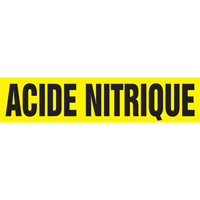 Marqueur de tuyau "Acid Nitrique", Autocollant, 4" h x 24" la, Noir sur jaune Sidevic Inc.