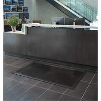 Low-Profile Matting, Rubber, Scraper Type, Solid Pattern, 3' x 5', Black Sidevic Inc.