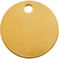 &eacute;tiquettes vierges, Laiton, 1,375" dia. Sidevic Inc.