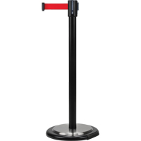 Barri&egrave;res sur pieds pour le contr&ocirc;le des foules, Acier, 35" h, Ruban Rouge, Longueur du ruban 12' Sidevic Inc.