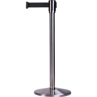 Barri&egrave;res sur pieds pour le contr&ocirc;le des foules, Acier, 35" h, Ruban Noir, Longueur du ruban 12' Sidevic Inc.