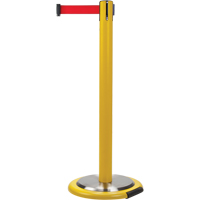 Barri&egrave;res sur pieds pour le contr&ocirc;le des foules, Acier, 35" h, Ruban Rouge, Longueur du ruban 12' Sidevic Inc.