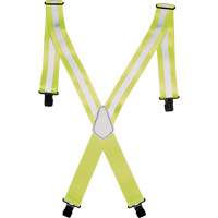Bretelles de travail haute visibilit&eacute; 2", Jaune lime haute visibilit&eacute;, Couleur r&eacute;fl&eacute;chissante Argent, Taille unique Sidevic Inc.