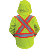 Hi-Vis FR/PU Safety Rain Jackets, Small, High Visibility Lime-Yellow Sidevic Inc.
