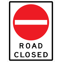 "Road Closed" Roll-Up Traffic Sign, 36" x 48", Vinyl, English with Pictogram Sidevic Inc.