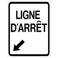 "Ligne d'Arr&ecirc;t" Roll-Up Traffic Sign, 23-3/5" x 29-1/2", Vinyl, French with Pictogram Sidevic Inc.
