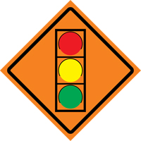 Stop Light Roll-Up Traffic Sign, 29-1/2" x 29-1/2", Vinyl, Pictogram Sidevic Inc.