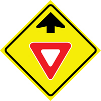 "Yield Ahead" Roll-Up Traffic Sign, 36" x 36", Vinyl, Pictogram Sidevic Inc.
